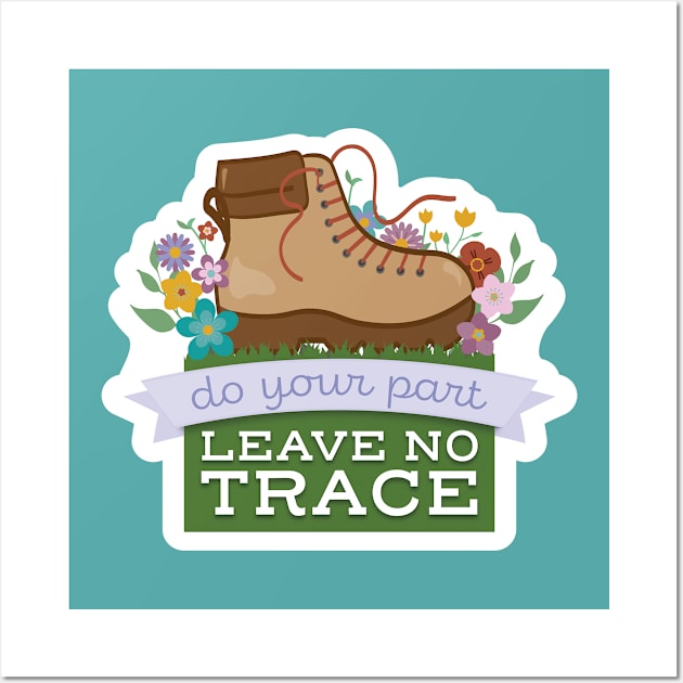 Leave No Trace Hiking Boot Wall Art by sentinelsupplyco